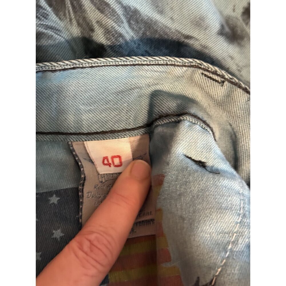 Robins Jean Tie-Dye Slim Fit Denim Jeans Blue Black Studded Back Pockets size 40 - Picture 11 of 11